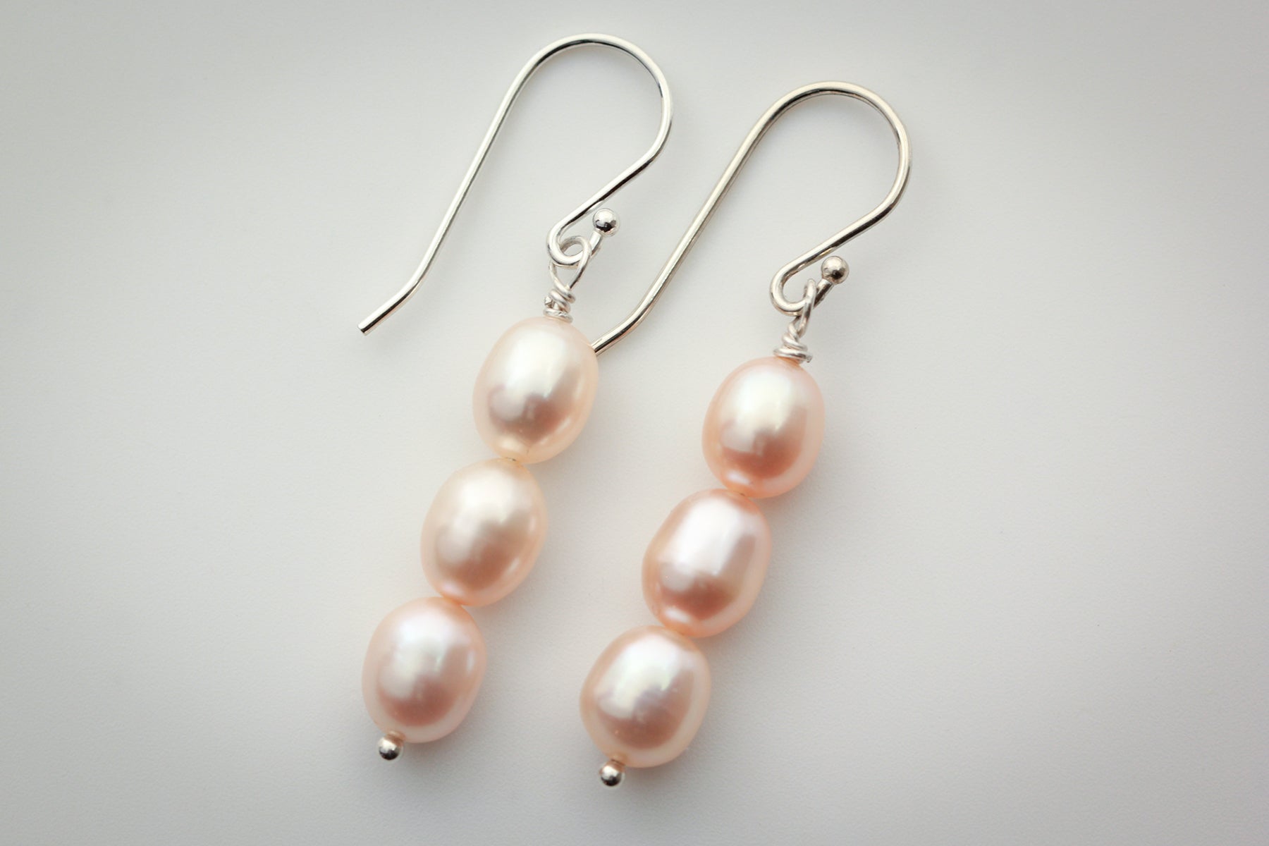 Pink pearl drop deals earrings silver