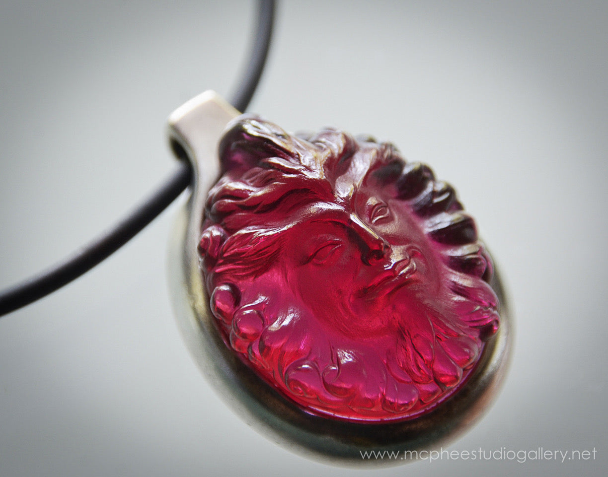 Ruby Sun God Pendant